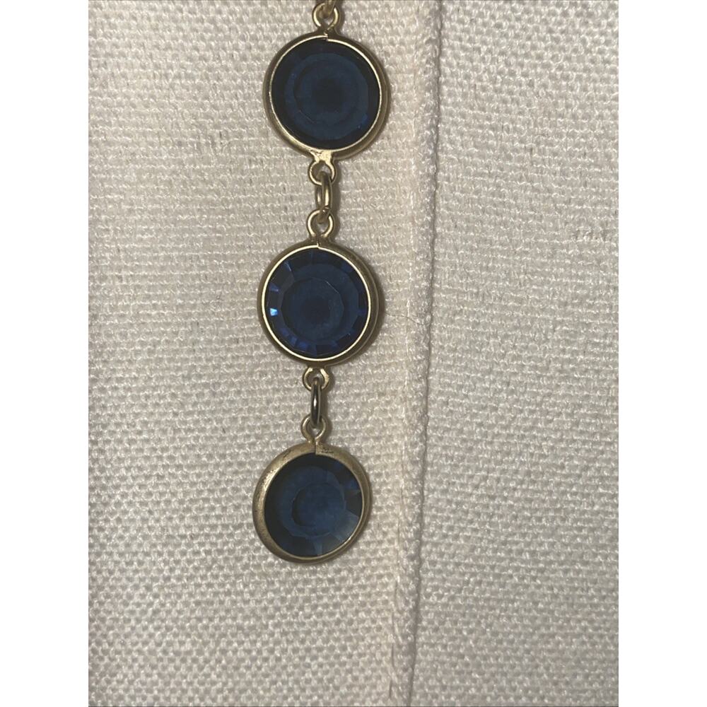 Chicos Blue Circle Setting Statement Necklace - image 3